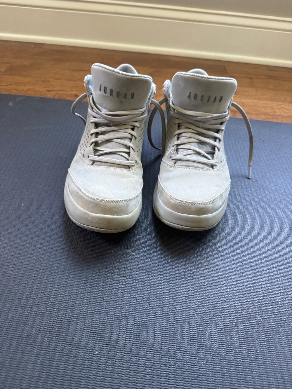 Jordan Men's Light Gray Suede High-Top Sneakers